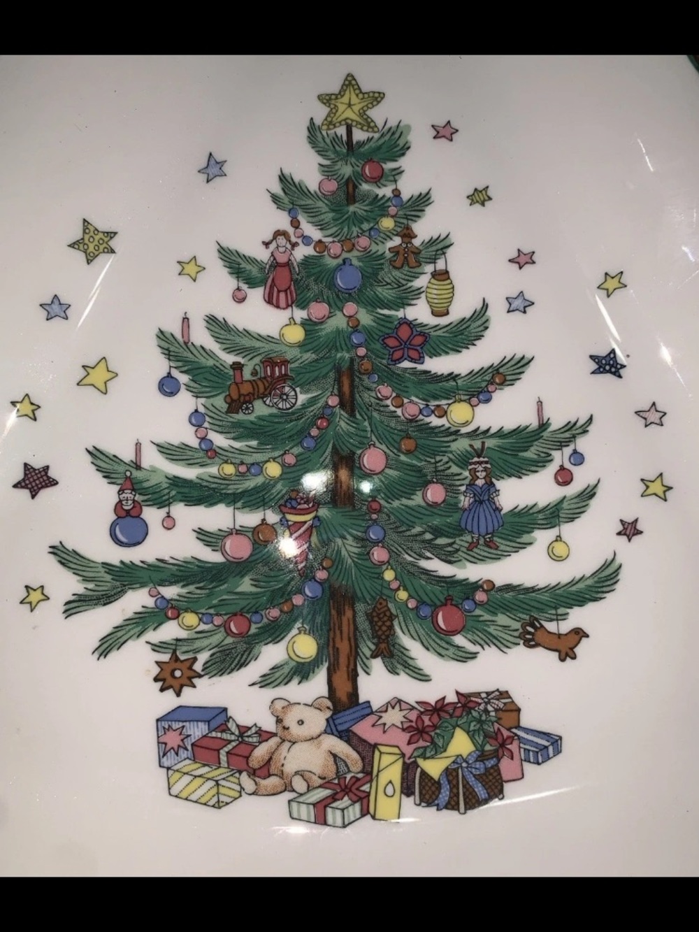 Vintage 1982 Nikko Christmastime Porcelain Christmas Tree Platter Japan - Picture 3 of 8